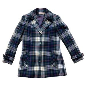 Vintage Pendleton Womens Wool Plaid Blazer Jacket Sz 12 Academia Classic Office